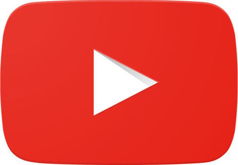 An image of the YouTube logo. The logo is a red rounded-rectangle shape. In the middle of the rectangle is a white triangle or side-ways arrow. The arrow tip is facing right. 