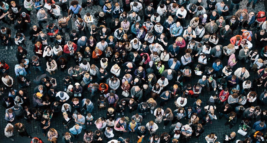 a crowd of people
